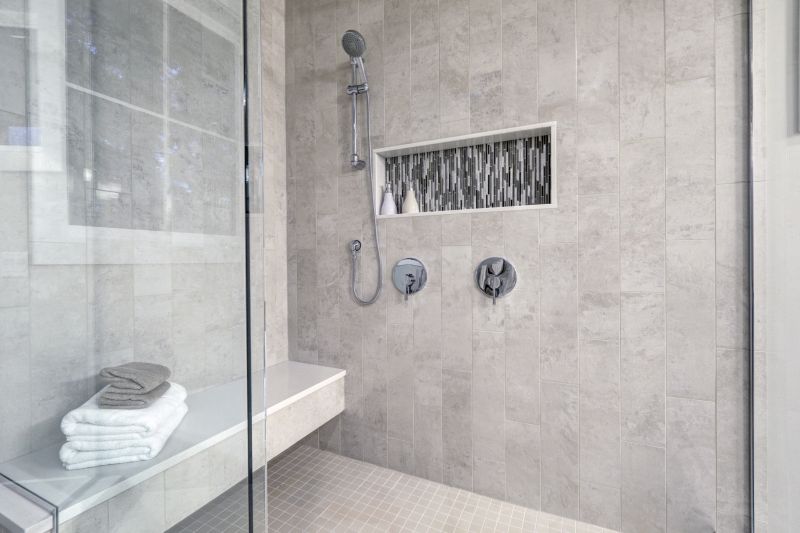 Luxury Shower with Built-in Shelves